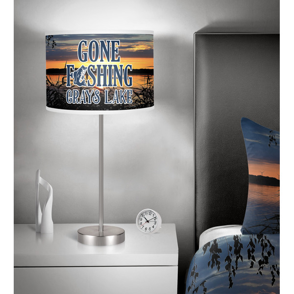 Hunting / Fishing Quotes and Sayings 13 inch drum lamp shade - in room