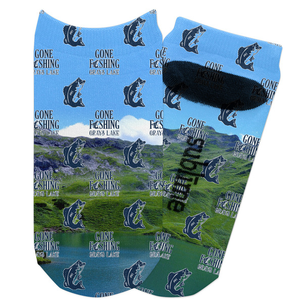 Custom Gone Fishing Adult Ankle Socks (Personalized)