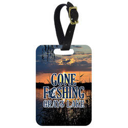Gone Fishing Metal Luggage Tag w/ Photo