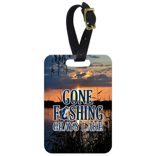 Custom Gone Fishing Metal Luggage Tag w/ Photo