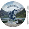 Gone Fishing Glass Appetizer / Dessert Plate 8" (Personalized)