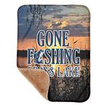 Gone Fishing Sherpa Baby Blanket - 30" x 40" w/ Name or Text