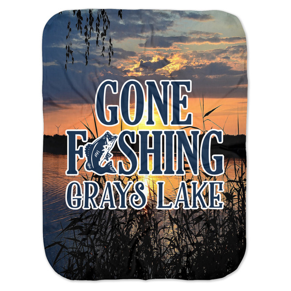 Custom Gone Fishing Baby Swaddling Blanket (Personalized)