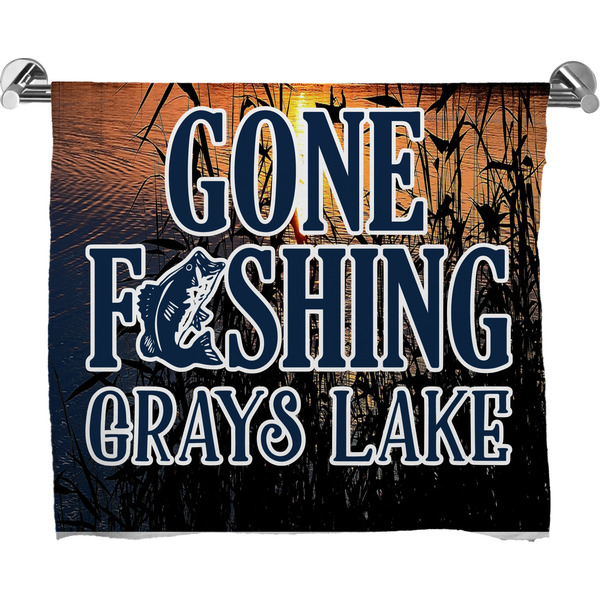 Custom Gone Fishing Bath Towel (Personalized)