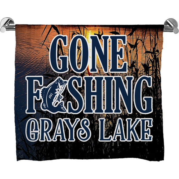 Custom Gone Fishing Bath Towel (Personalized)