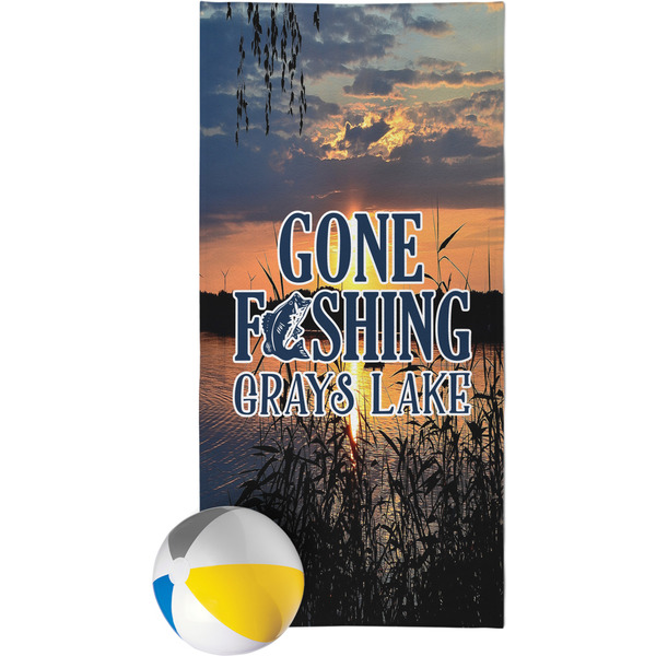 Custom Gone Fishing Beach Towel (Personalized)