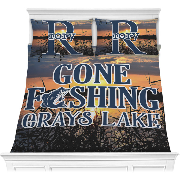 Custom Gone Fishing Comforter Set - Full / Queen (Personalized)