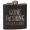 Hunting / Fishing Quotes and Sayings Black Flask - Engraved Front