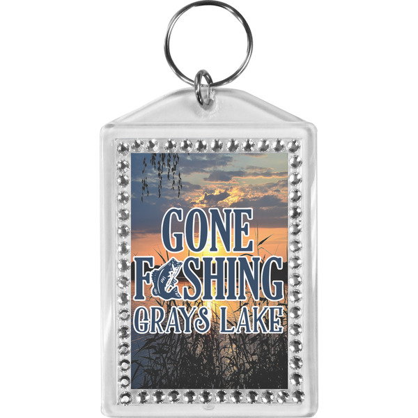 Custom Gone Fishing Bling Keychain (Personalized)