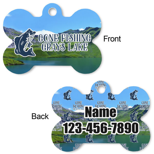 Hunting / Fishing Quotes and Sayings Bone Shaped Dog Tag - Front & Back