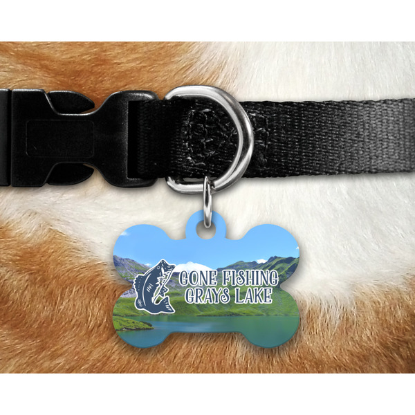 Hunting / Fishing Quotes and Sayings Bone Shaped Dog Tag on Collar & Dog