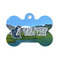 Gone Fishing Bone Shaped Dog ID Tag - Small (Personalized)