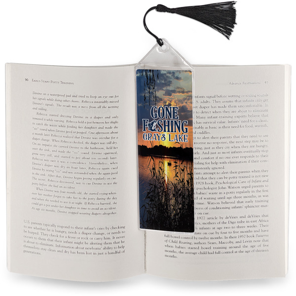 Hunting / Fishing Quotes and Sayings Bookmark with tassel - In book
