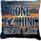 Gone Fishing Faux-Linen Throw Pillow 18" (Personalized)