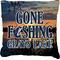Gone Fishing Faux-Linen Throw Pillow 20" (Personalized)