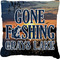 Gone Fishing Faux-Linen Throw Pillow (Personalized)