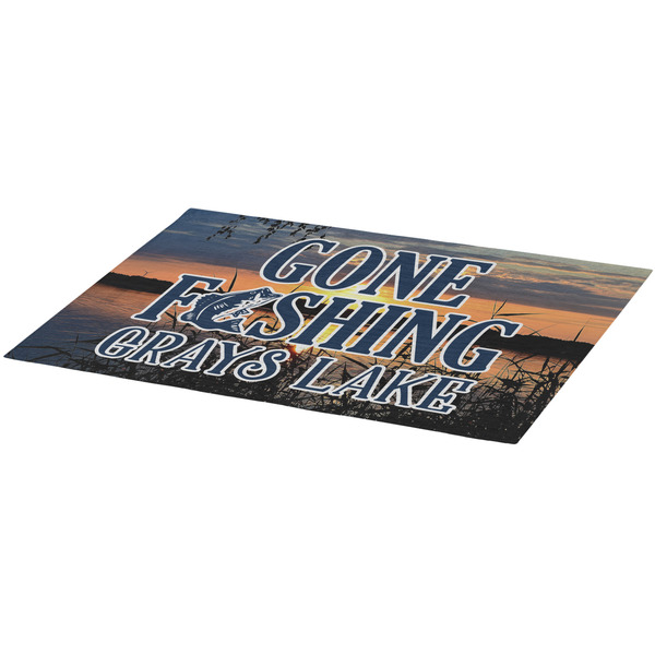 Hunting / Fishing Quotes and Sayings Burlap Placemat (Angle View)