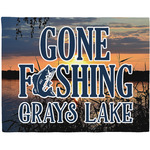 Gone Fishing Woven Fabric Placemat - Twill w/ Photo