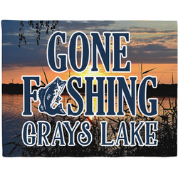 Gone Fishing Woven Fabric Placemat - Twill w/ Photo