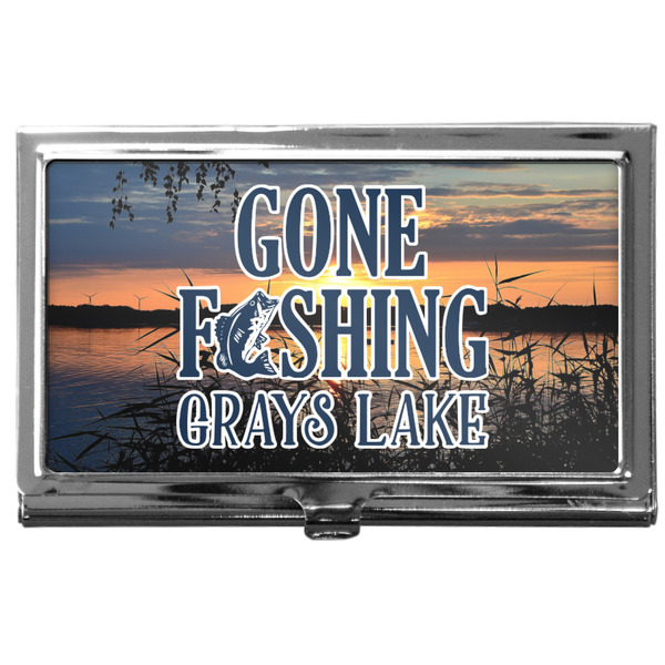 Custom Gone Fishing Business Card Case
