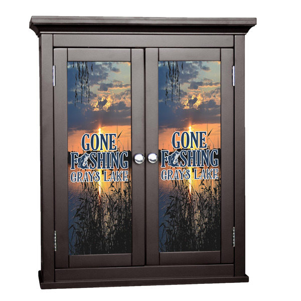 Custom Gone Fishing Cabinet Decal - Large (Personalized)