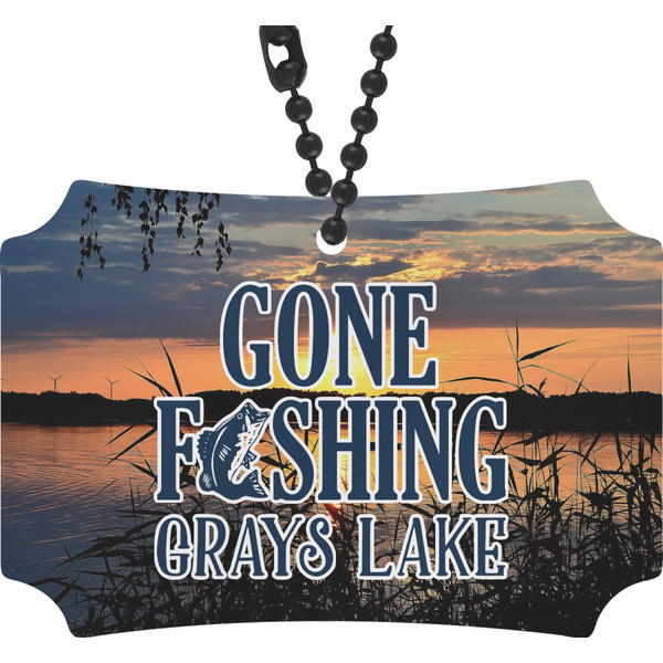 Custom Gone Fishing Rear View Mirror Ornament (Personalized)