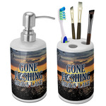 Gone Fishing Ceramic Bathroom Accessories Set (Personalized)