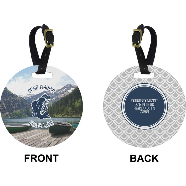 Hunting / Fishing Quotes and Sayings Circle Luggage Tag (Front + Back)