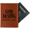 Hunting / Fishing Quotes and Sayings Cognac Leather Passport Holder With Passport - Main