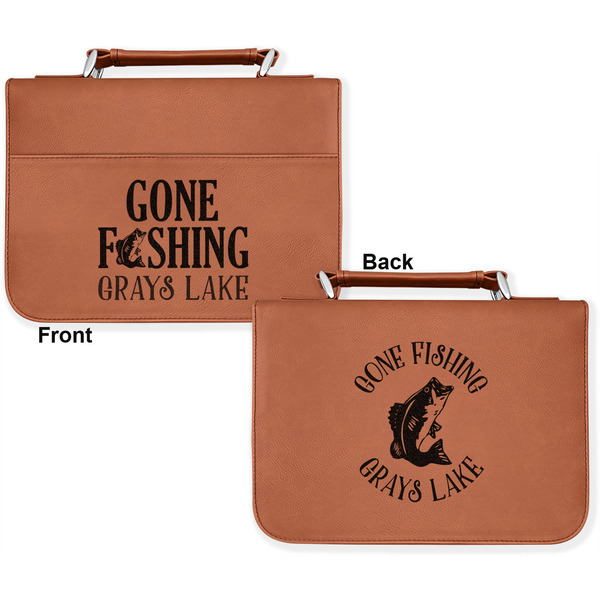 Hunting / Fishing Quotes and Sayings Cognac Leatherette Bible Covers - Large Double Sided Apvl
