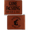 Hunting / Fishing Quotes and Sayings Cognac Leatherette Bifold Wallets - Front and Back