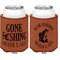 Hunting / Fishing Quotes and Sayings Cognac Leatherette Can Sleeve - Double Sided Front and Back