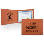 Gone Fishing Leatherette Certificate Holder (Personalized)