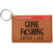 Hunting / Fishing Quotes and Sayings Cognac Leatherette Keychain ID Holders - Front Credit Card