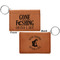 Hunting / Fishing Quotes and Sayings Cognac Leatherette Keychain ID Holders - Front and Back Apvl