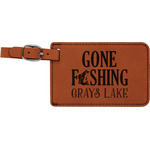 Gone Fishing Leatherette Luggage Tag (Personalized)