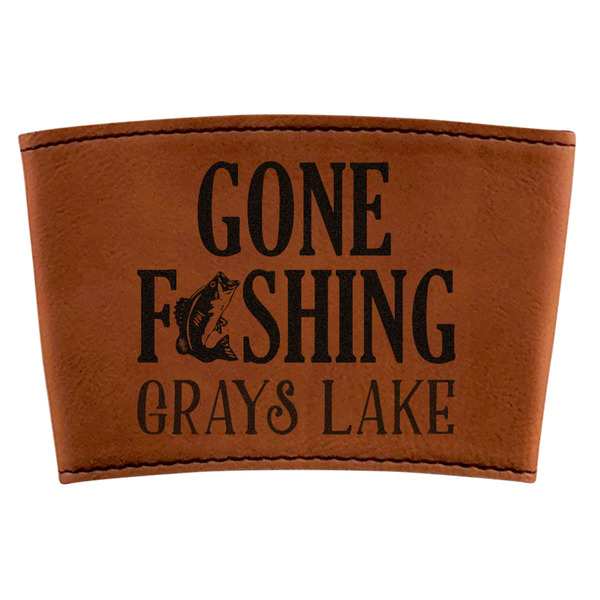 Custom Gone Fishing Leatherette Cup Sleeve (Personalized)