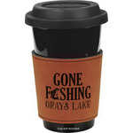 Gone Fishing Leatherette Cup Sleeve - Double Sided (Personalized)