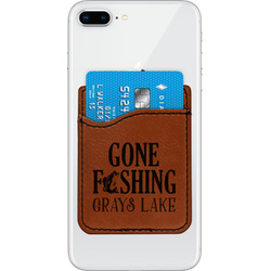Gone Fishing Leatherette Phone Wallet (Personalized)