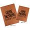 Hunting / Fishing Quotes and Sayings Cognac Leatherette Portfolios with Notepads - Compare Sizes