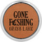 Hunting / Fishing Quotes and Sayings Cognac Leatherette Round Coasters w/ Silver Edge - Single