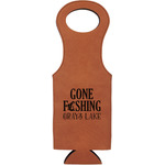Gone Fishing Leatherette Wine Tote (Personalized)