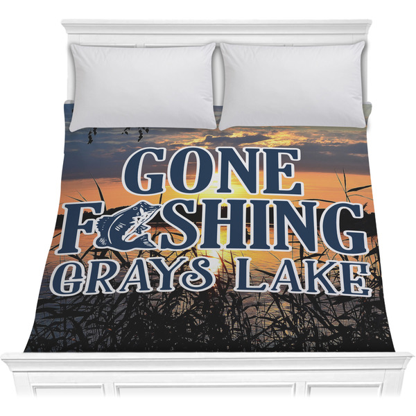 Custom Gone Fishing Comforter - Full / Queen (Personalized)