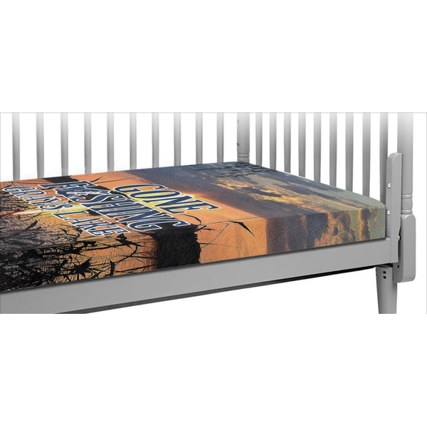 Custom Gone Fishing Crib Fitted Sheet (Personalized)