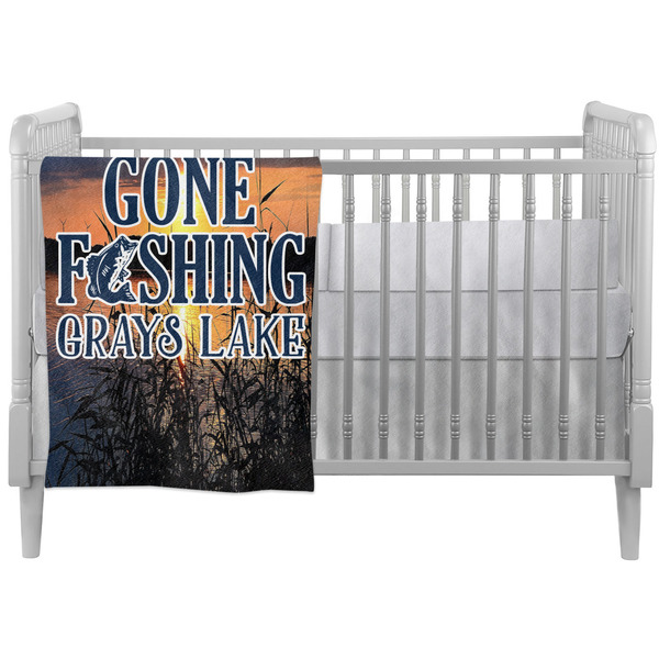 Custom Gone Fishing Crib Comforter / Quilt (Personalized)
