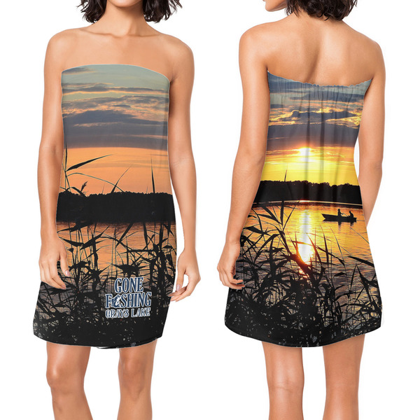 Hunting / Fishing Quotes and Sayings Custom Bath Wrap - Front & Back View