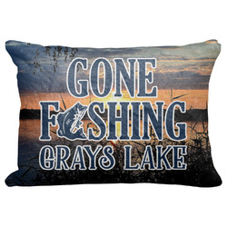 Gone Fishing Decorative Baby Pillowcase - 16"x12" (Personalized)