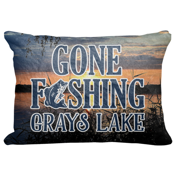 Custom Gone Fishing Decorative Baby Pillowcase - 16"x12" (Personalized)
