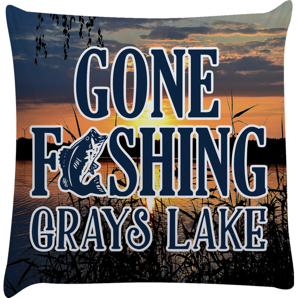 Custom Gone Fishing Decorative Pillow Case (Personalized)
