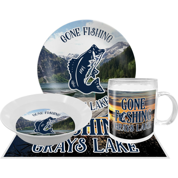 Custom Gone Fishing Dinner Set - Single 4 Pc Setting (Personalized)